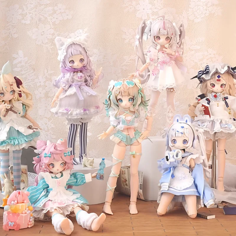 

Original Wanmeng Sugary Girls Dessert Party Series Blind Box Movable Eight Point Mjd Dolls Desktop Ornament Figures Girls Gifts