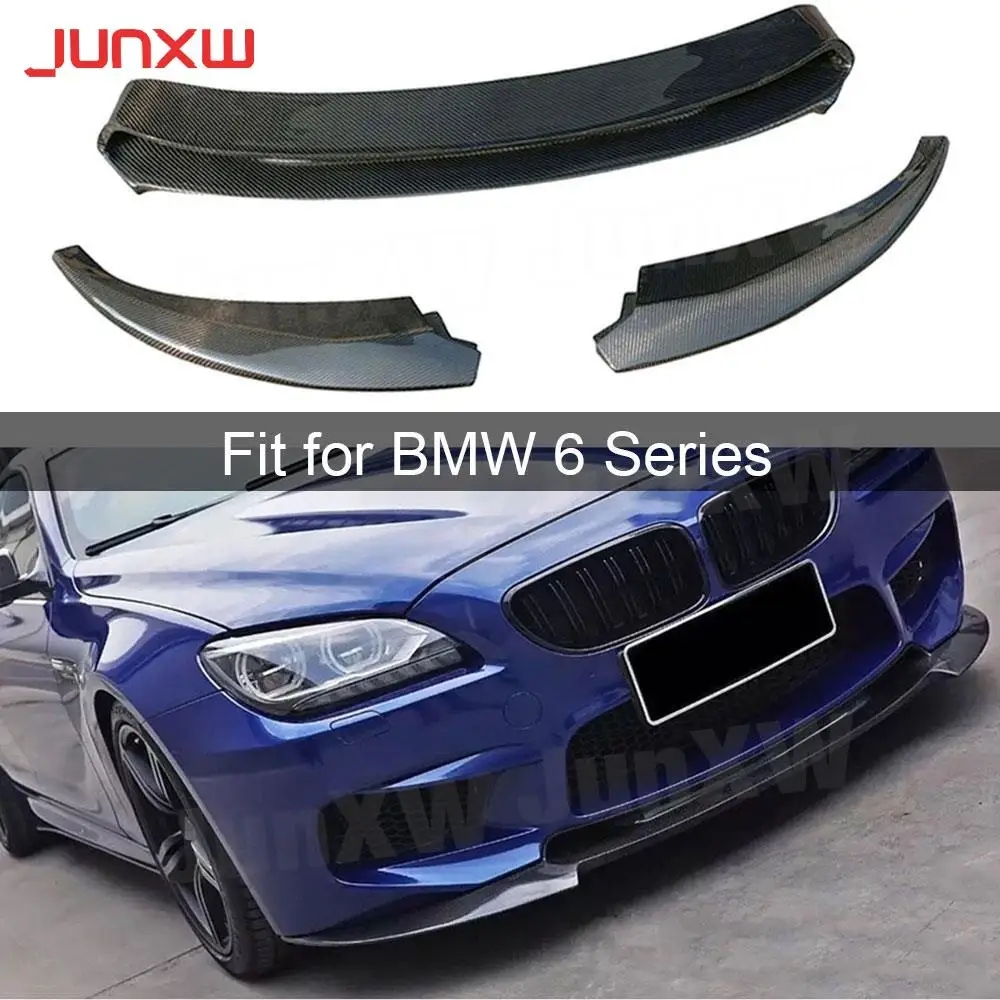 Carbon Fiber Car Front Lip Guard Three-section for BMW 6 Series F06 F12 F13 M6 2014 - 2017 FRP Head Bumper Lip Chin Kits