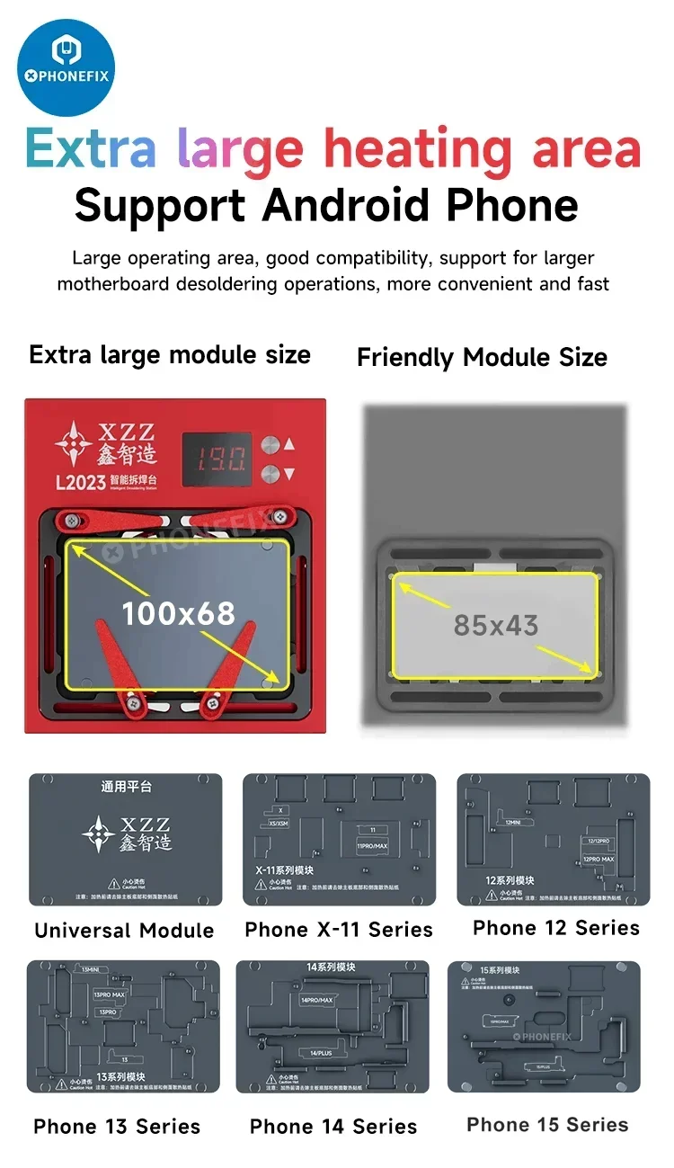 XZZ L2023 Intelligent Pre-heating Platform Tool Kit for iPhone X-16 Pro Max Precision Temperature Control Desoldering Station