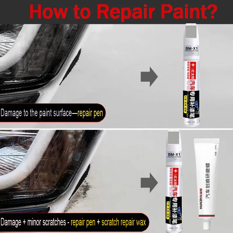 For Audi A4L car paint repair pen Zhu Lu white phantom black original factory car paint surface scratch Audi A4L repair tool