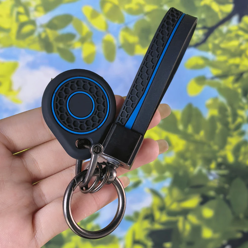 Textured Non-slip Silicone ID Card Protector With Keychain, Portable Shell For Home Door Lock Universal Access Tags