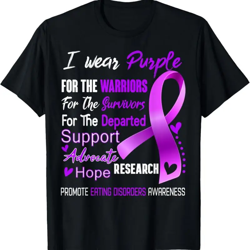 Llevo morado para comer camiseta de concientización sobre los trastornos