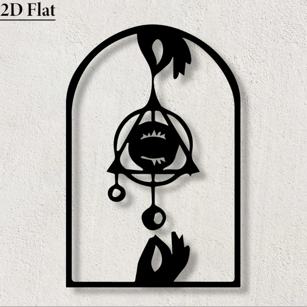 CIFBUY Iron Wall Art Mystical Eye Hand Sign Laser Cut Metal Decor Minimalist Modern Ornament For Living Room Bedroom Studio