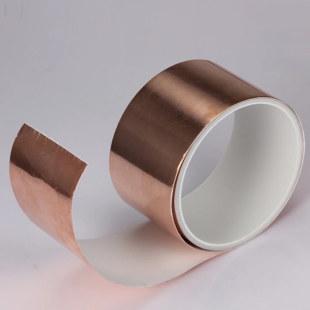 Single Conductive Adhesive Copper Foil Tape EMI Shielding Heat Resist Prevent Electromagnetic Wave Harm for Guitar