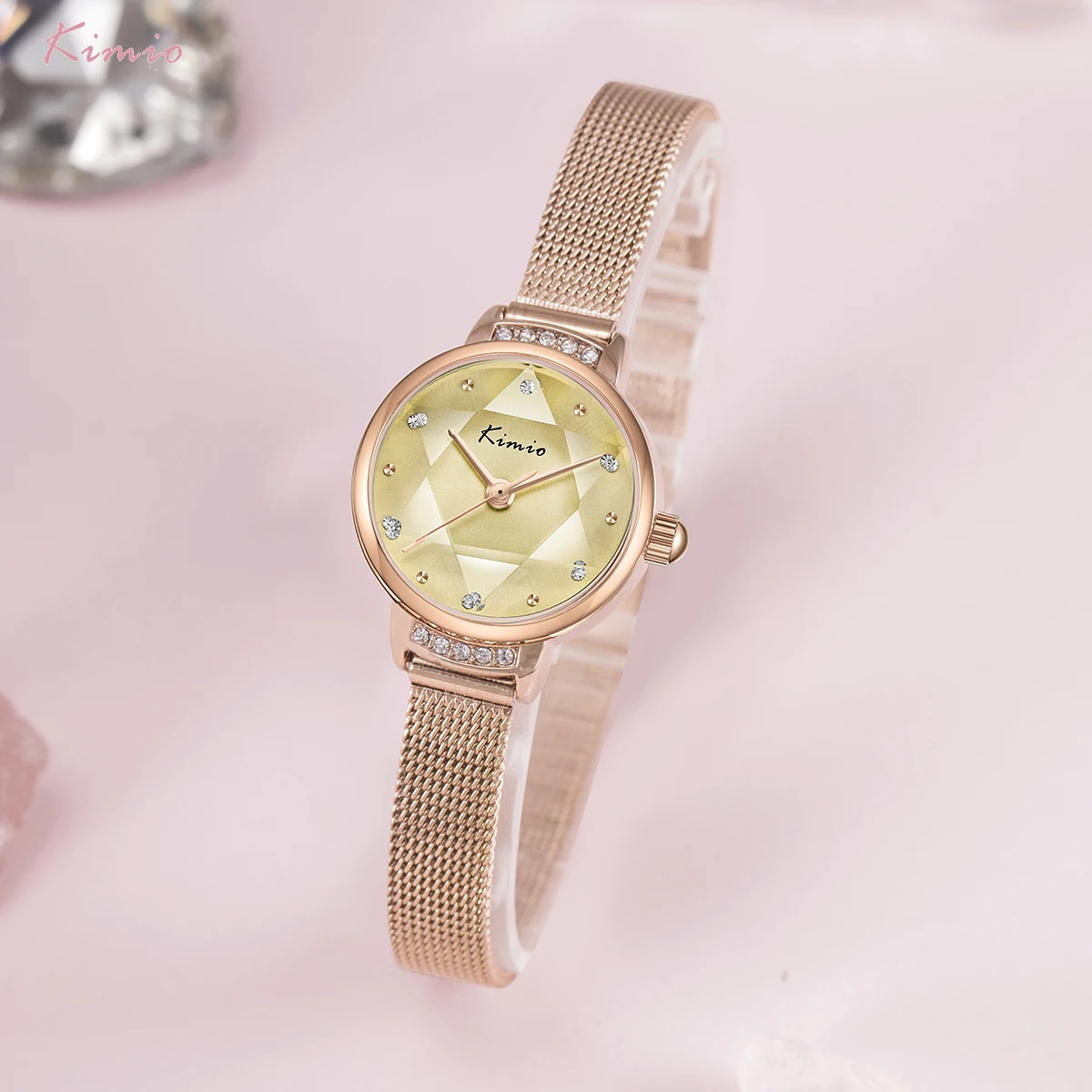 KIMIO Diamond Dial Women Watch Waterproof High Quality Quartz WristWatch Ladies Dress Clock Simple Female Gift Relogio Feminino