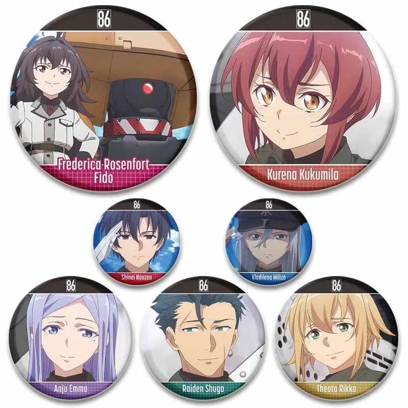 أنيمي 86 ثمانية وثمانون المينا دبابيس مخصصة الكرتون Shinei Nouzen Vladilena Anju إيما بروش شارة التلبيب لحقيبة الملابس والمجوهرات هدية