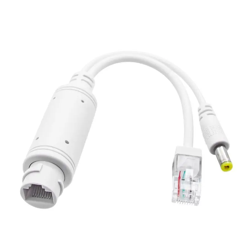 48 فولت إلى 12 فولت POE Spliter مقاوم للماء مع كابل محول الفيديو والطاقة وحدة إمداد حاقن لموسع كاميرا IP