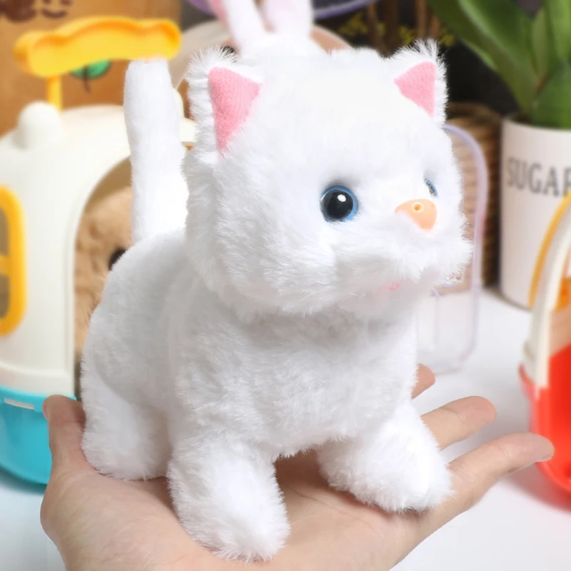 Faire semblant de jouer à la simulation d\'animaux en peluche pour enfants, marche électrique, mignon chien en peluche, ensemble de sac à dos chat,