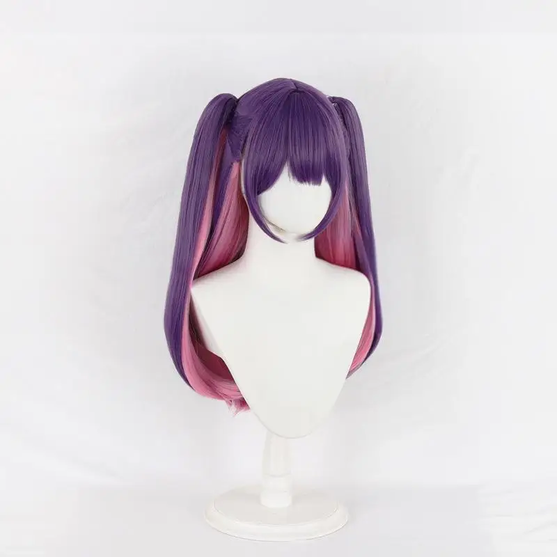 L-email wig rambut sintetis Anime 2.5 dimensi Wig Cosplay Miriella warna ungu 65cm Wig tahan panas