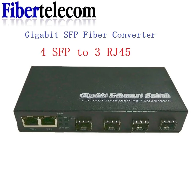 Gigabit SFP Media converter  SFP to 1/2/4/8 RJ45, 100/1000M fast Ethernet transceiver module, IP camera Fibre Channel switch