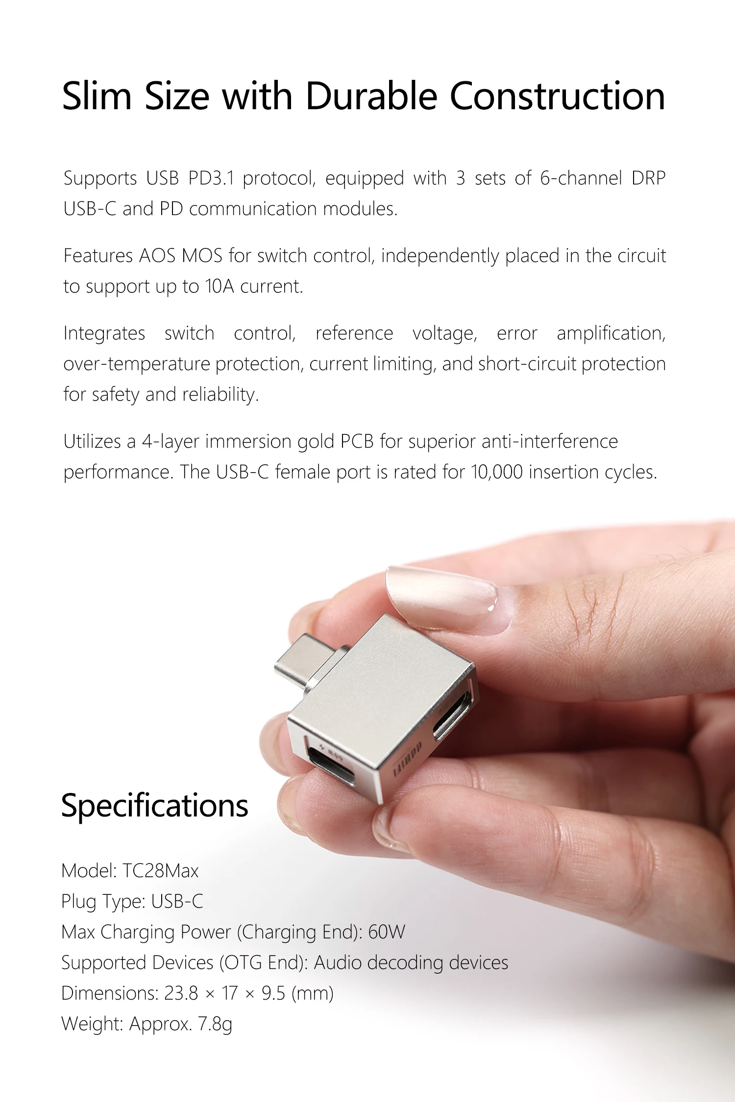 Vorbestellung: DDHIFI TC28Max USB OTG Adapter mit PD-Eingang und Dual-Way-Stromversorgung für verbesserte Audioleistung – Detail 5