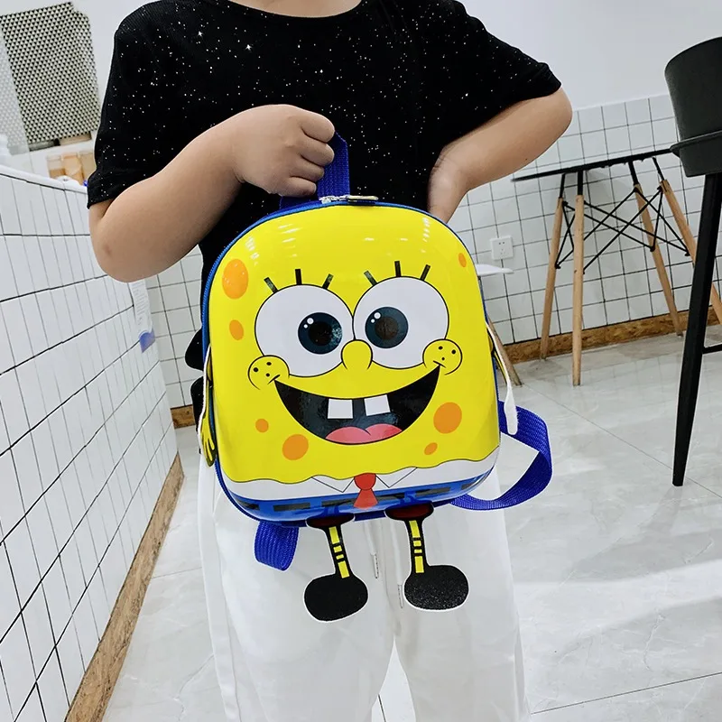 Spongebobb-幼稚園のランドセル,子供用ショルダーバッグ,漫画のモチーフ,デイバッグスタイル,軽量