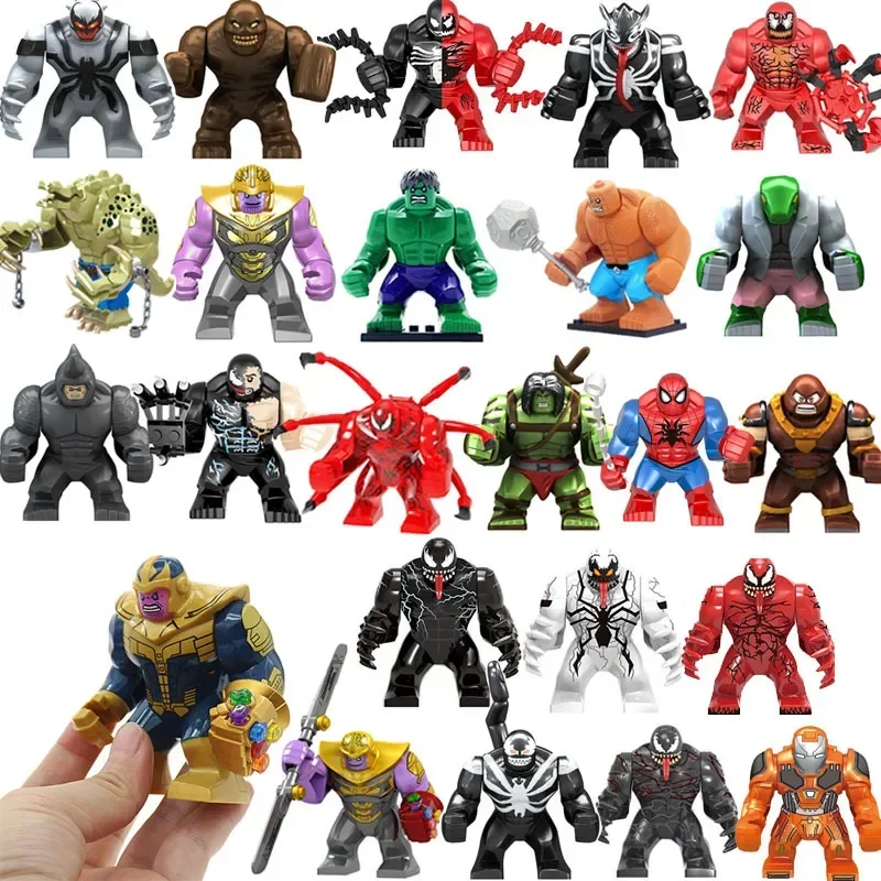 Marvel Superhero Mini Block Avengers Alliance Hulk Destroyer Spider Man Venom Puzzle Assembly Block Toy Children\'s Birthday Gift