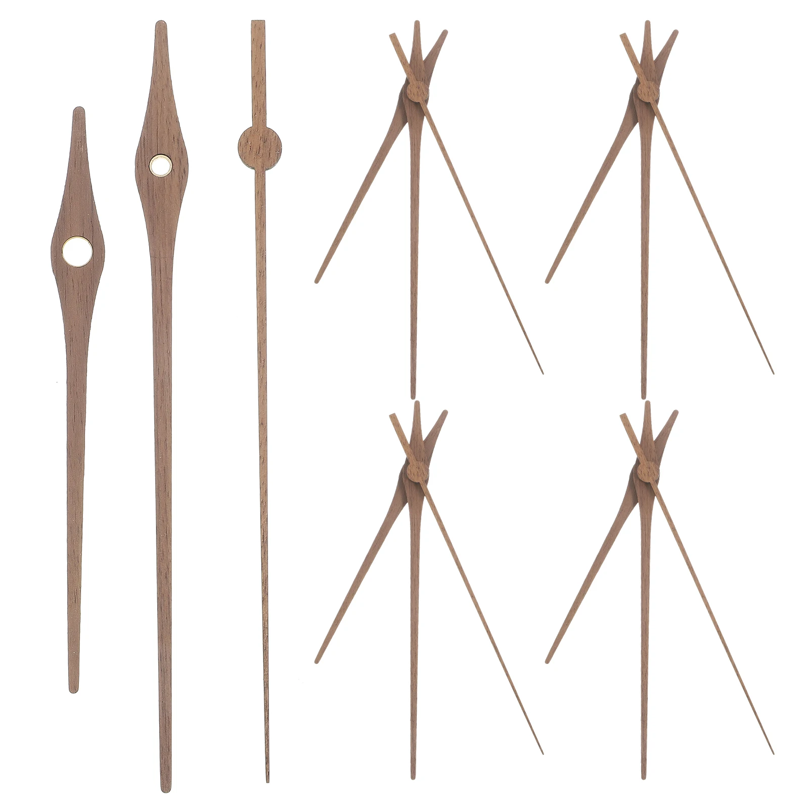 

5 Sets Black Wooden Clock Hands Walnut Wood Wall DIY Replacement Parts Clock Hands for Repair Craft Home Decor