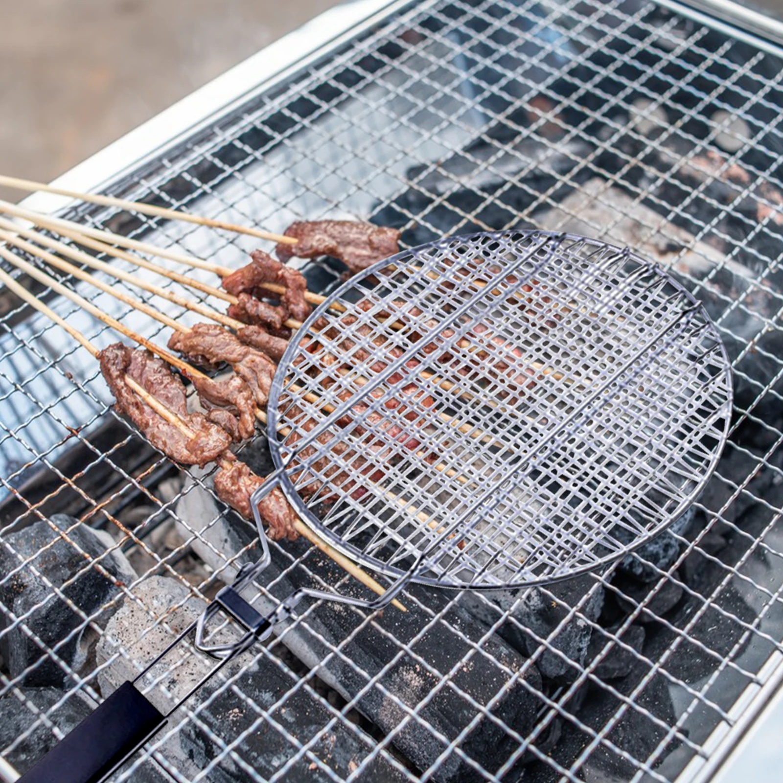 

1Set Stainless Steel Bbq Mesh Net Clip Portable Barbecue Tool Outdoor Picnic Grill Clamp Outdoor Bbq Clips Home Barbecue Clamp