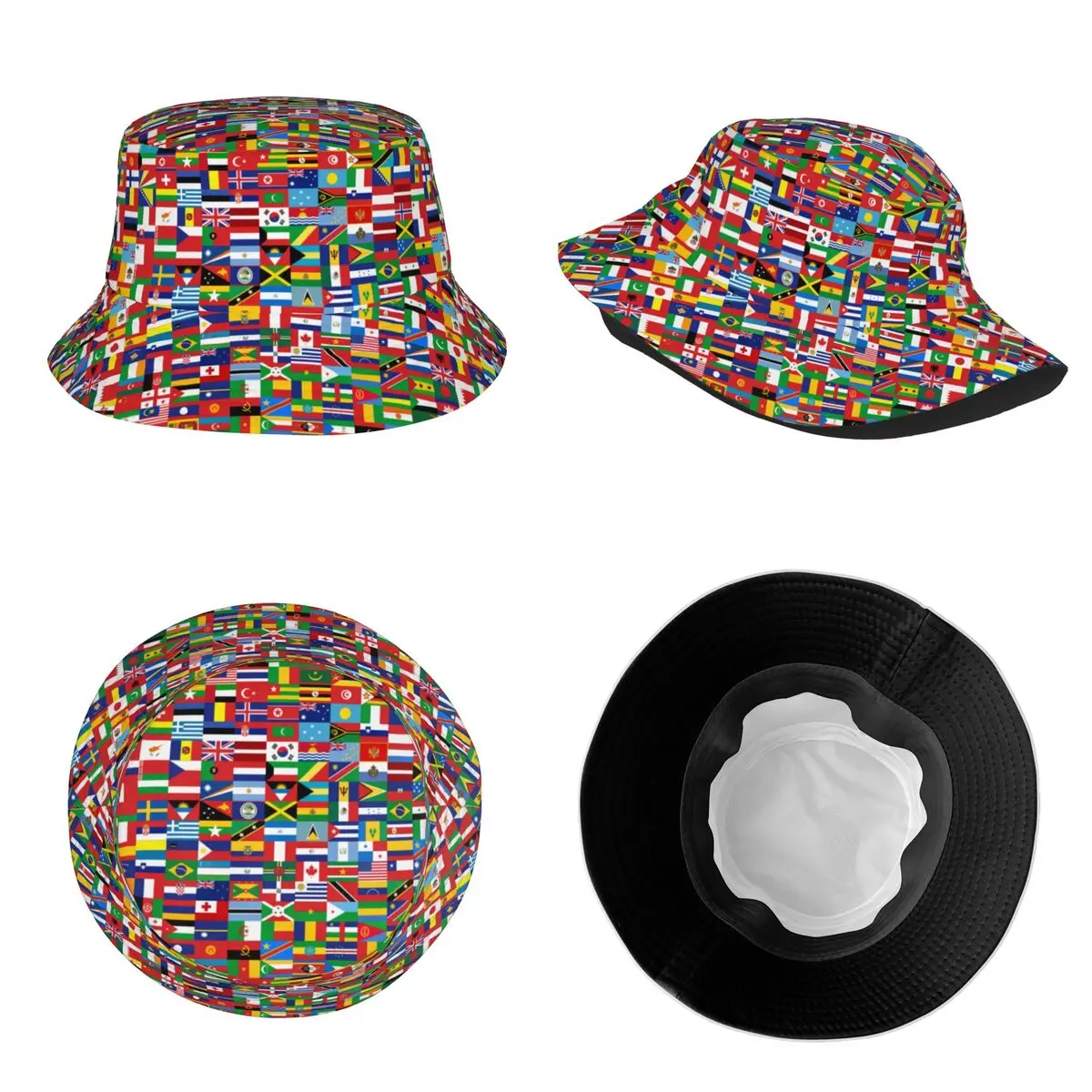 Stylish Flags Of All Countries Of The World Bucket Hats Unisex Foldable Outdoor Flag Fisherman Hat Spring Headwear Bob