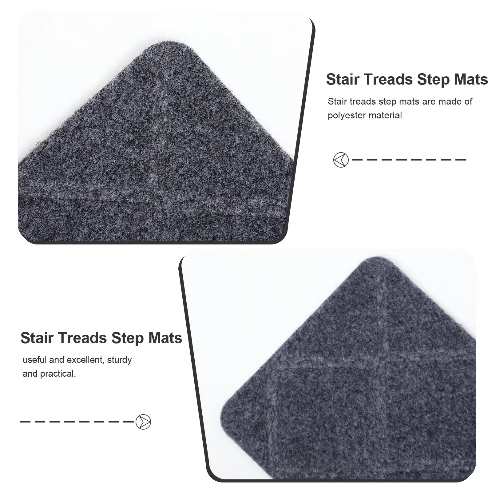 

4Pcs Non-Skid Stair Treads Step Mats Practical Anti-Slip Design Reusable Mats for Wooden Steps Stair Treads Runners