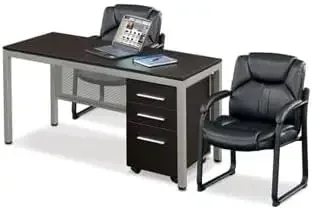 สินค้าขายดีที่สุด ซื้อเลย! เก้าอี้แขกหนังเทียมสีดำขนาดใหญ่พิเศษ - เก้าอี้สำนักงานตามหลักสรีรศาสตร์พร้อมเบาะนุ่ม - โครงโลหะแข็งแรงทนทาน