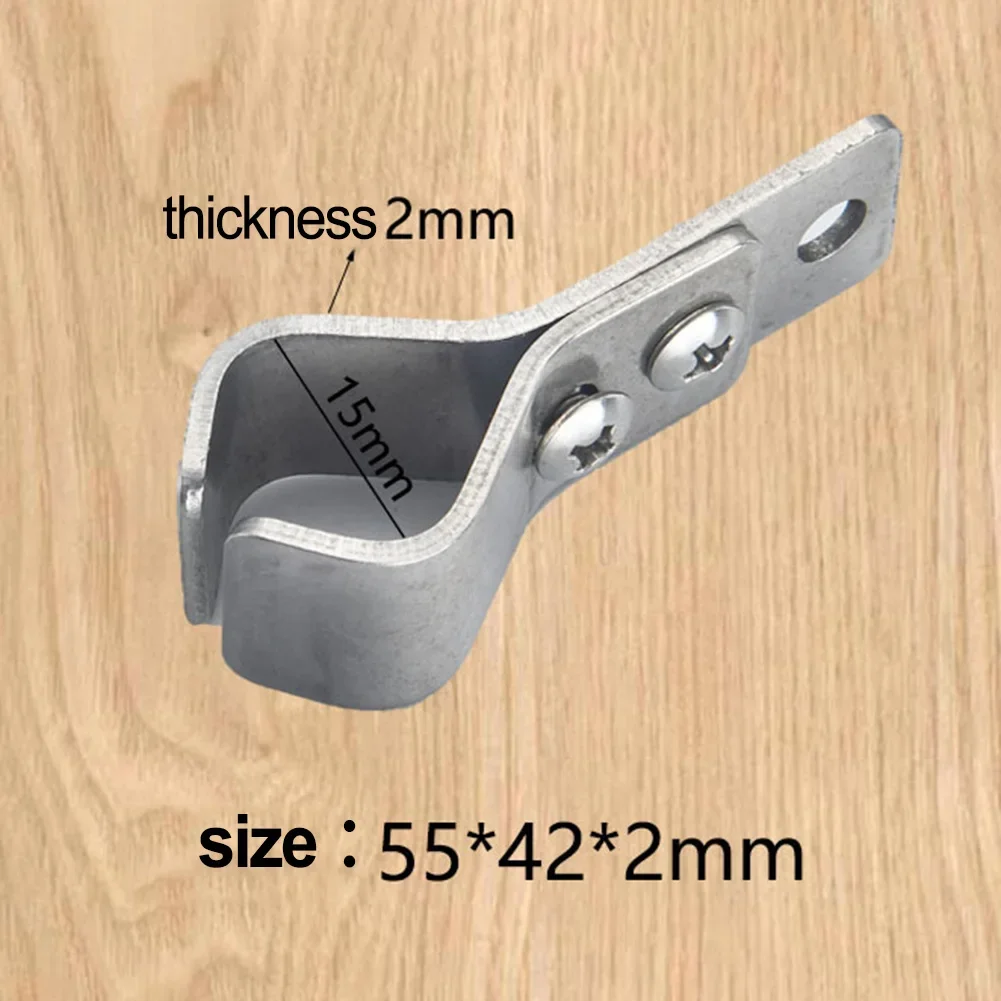 Pipe Clips Thickened Heavy Hinge Adjustable SS304 Stainless Steel Pipe Clamps For Sunshade Net Installation 16mm To 26mm Pole