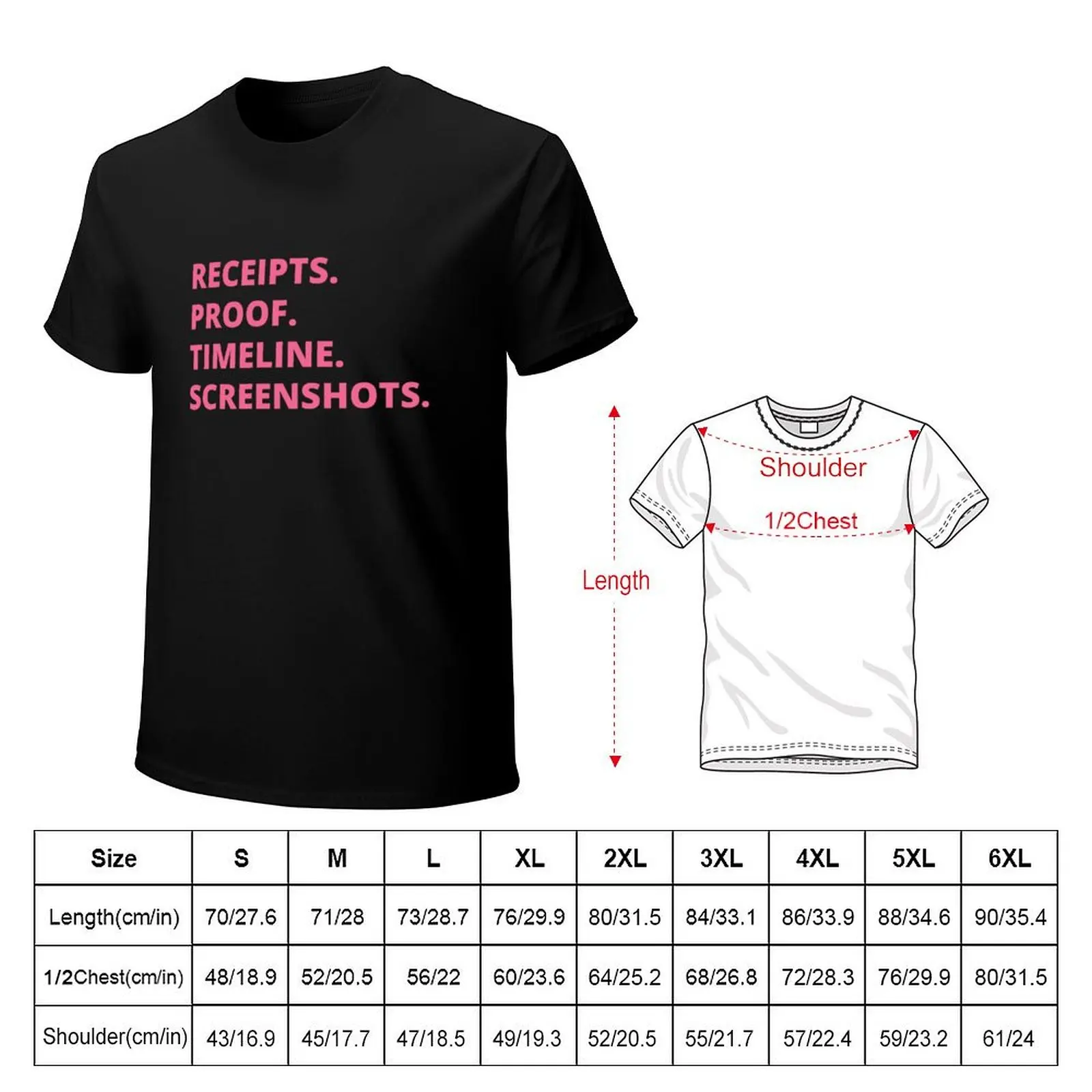 RHOSLC Receipts Proof Timeline Screenshots T-Shirt Sporty Breathable Short Sleeve T-Shirt
