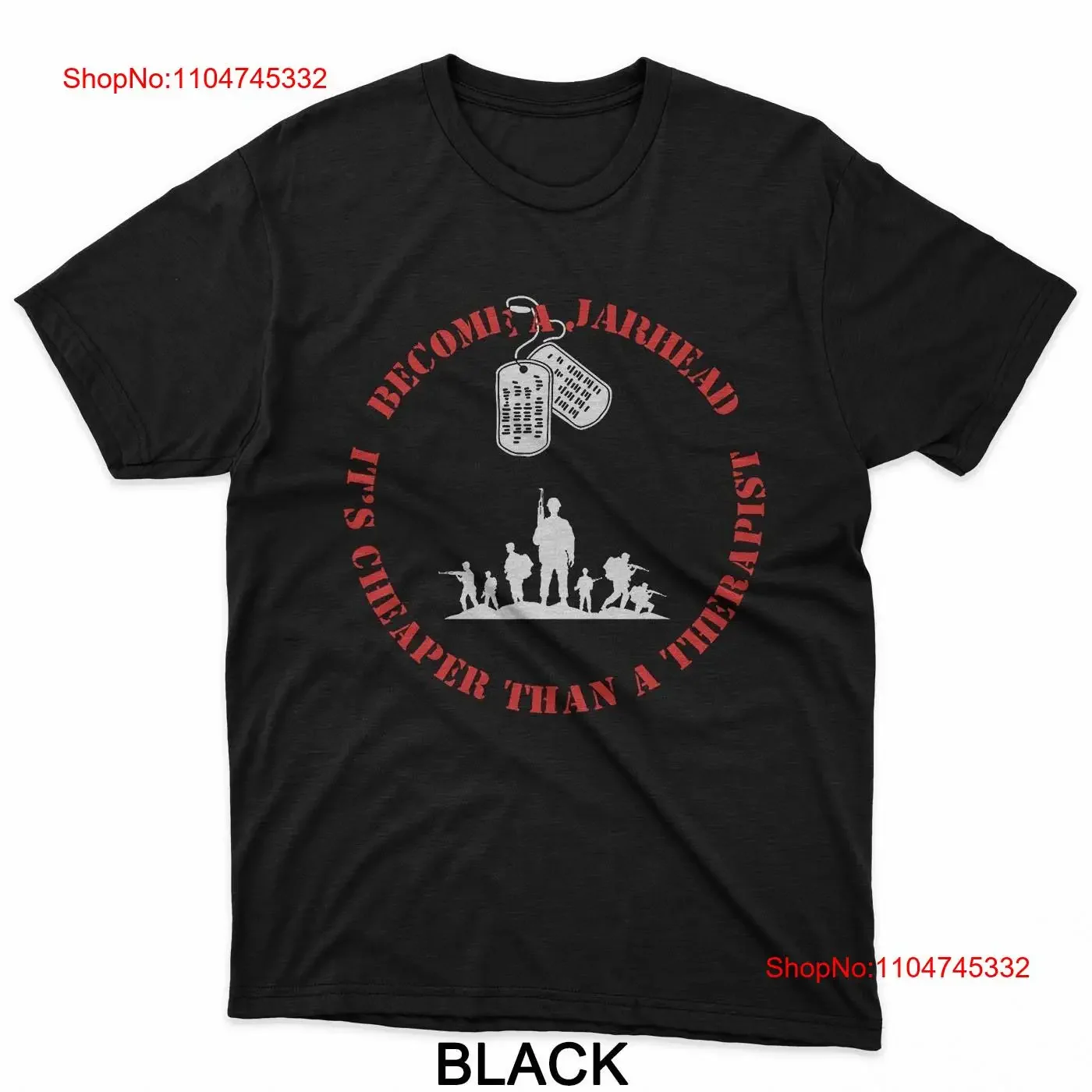Become un Jarhead C'est moins cher que le t-shirt thérapeute vintage lavé confortable étiré unisexe doux polyvalent streetwear