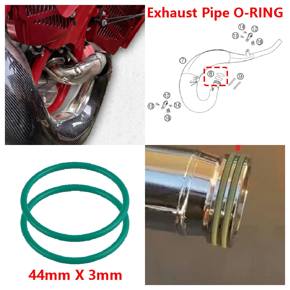 

BE250526006 прокладка коллектора выхлопной трубы мотоцикла, уплотнительное кольцо Viton, подходит для газового газа EC250 EC300 EX250 EX300 MC250 2021-2025
