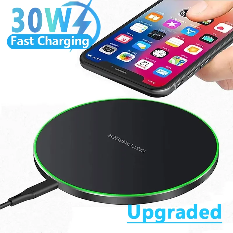 

Беспроводное зарядное устройство 30 Вт, подставка для iPhone 13 12 11 Pro Max X Xr Samsung S22 S21 Note Xiaomi Huawei Qi, док-станция для быстрой зарядки