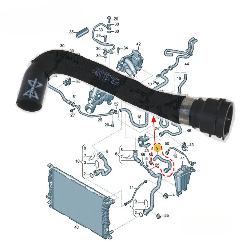 

Оригинальный 8KD121109Q 8R0121109, Китай, новый шланг для бутылки с защитой от замерзания, резервуар для Audi A4L Q5