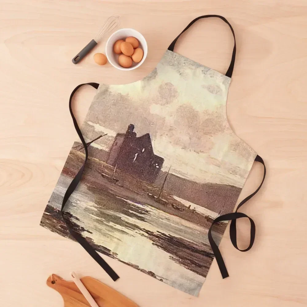 

Vintage Illustration of Lochranza, Isle of Arran Apron Hairdressing nail tech supplies Kitchen Tools Women's Apron