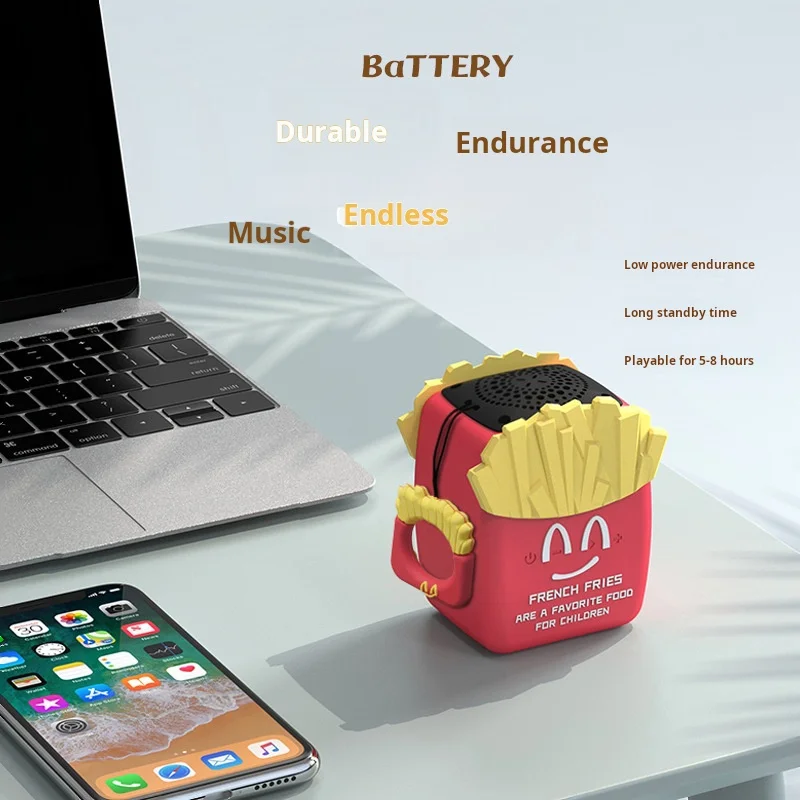 New french fries bluetooth speaker cute outdoor home portable silicone skin-friendly waterproof plug card gift small audio