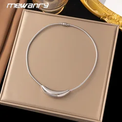 Mewanry 316L Stainless Steel Arc Geometric Necklace For Women Minimalist Trendy Classic Hip Hop Non-fading Birthday Jewelry Gift