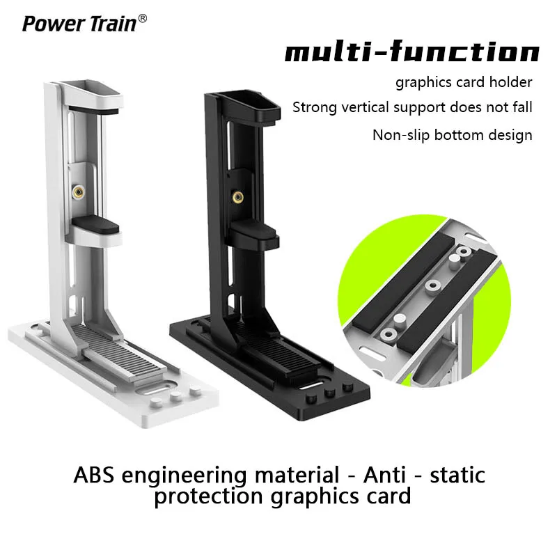 Power train desktop computer graphics card support frame retractable PC support card matching black and white solid color