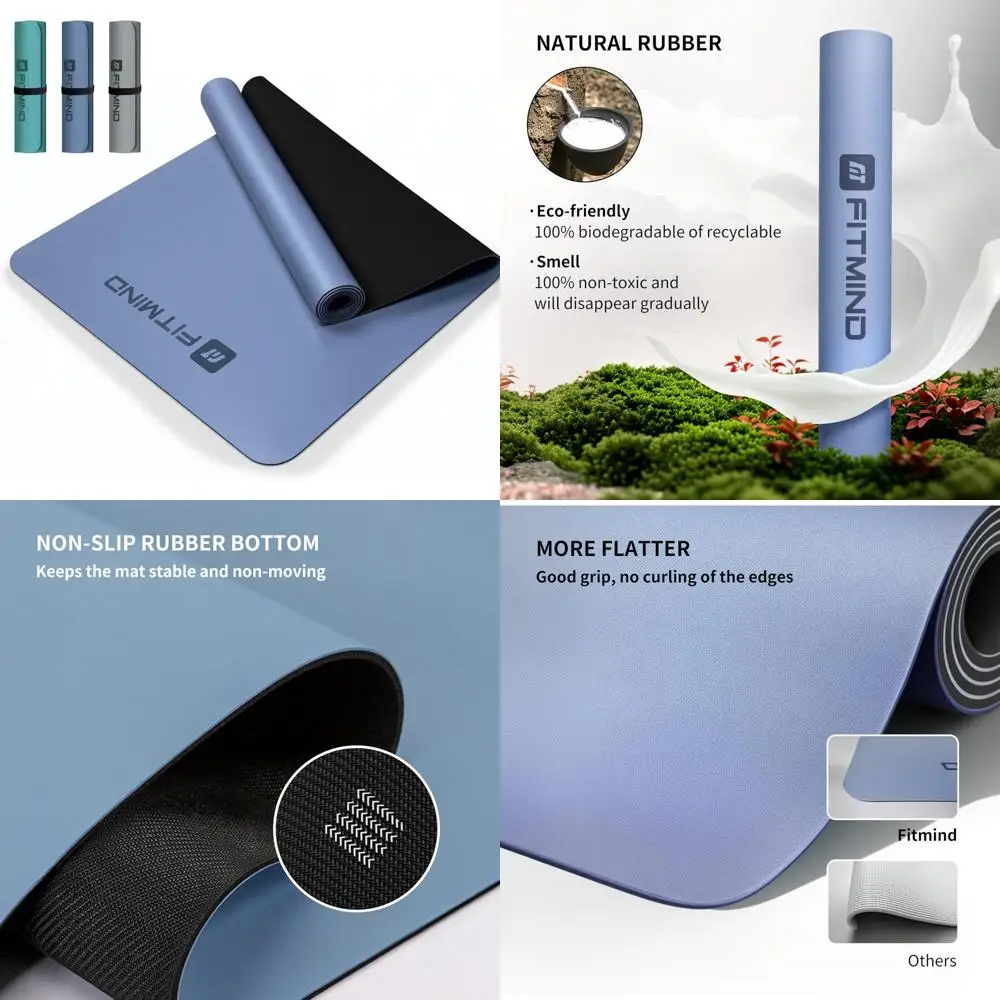 

Двусторонний нескользящий устойчивый к поту коврик для йоги для мужчин и женщин, очень длинный и широкий, удобный коврик для упражнений из искусственной резины