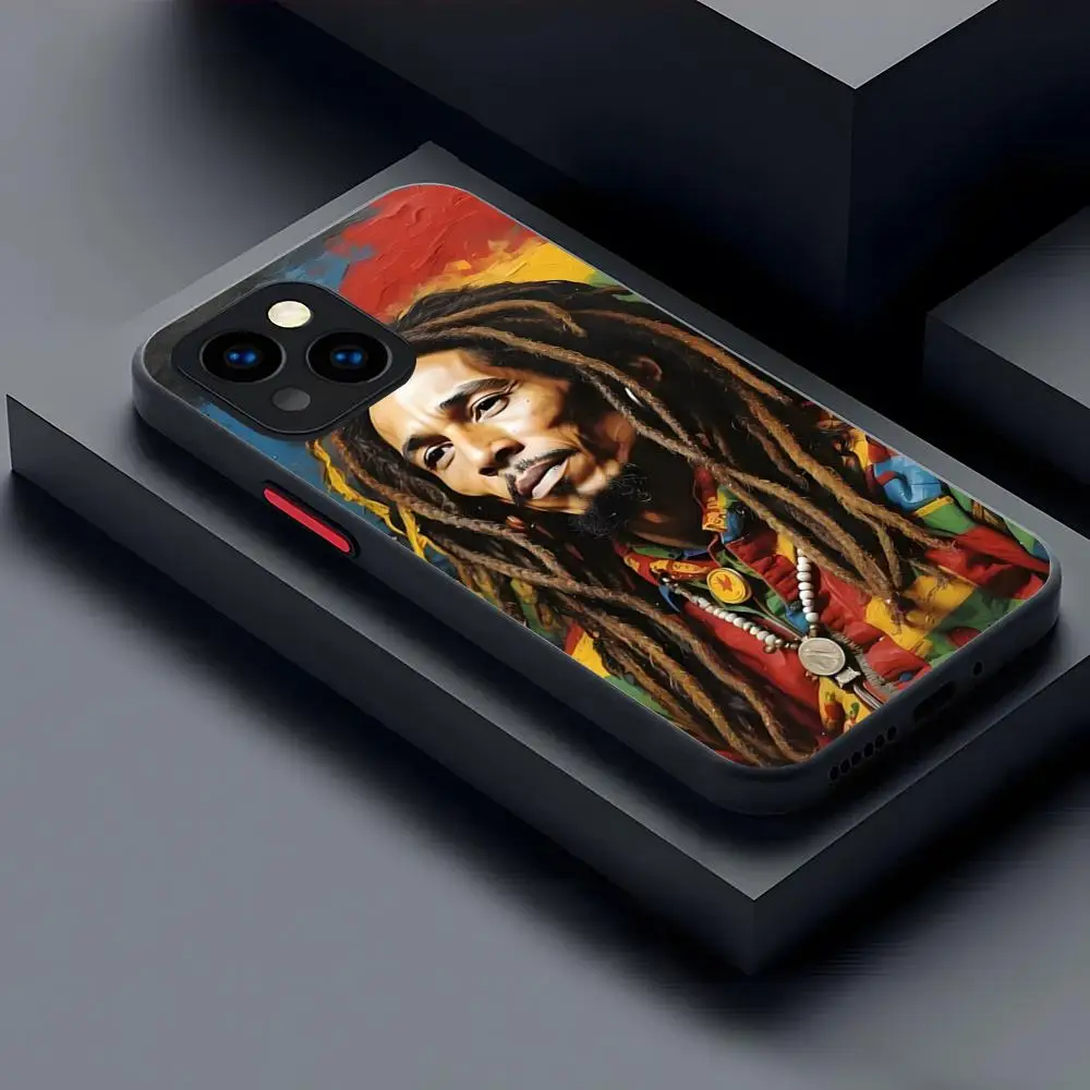Bob Marley Rasta Lion Phone Case Matte Transparent For 16 15 IPhone 12 11 13 Pro Max X XR XS 8 SE Mini Plus Back Cover