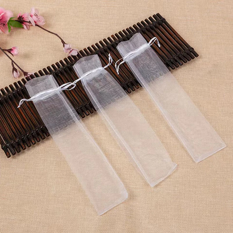 10pcs Folding Hand Fan Pouch Drawstring Organza Bags Folding Fan Pocket Bag For Outdoor Wedding Party Favor Gift Bags