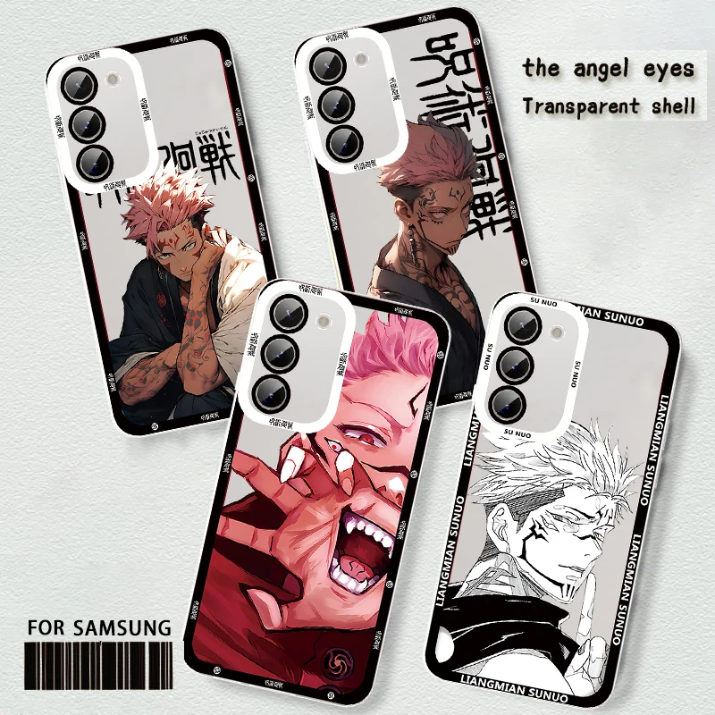 Jujutsu Kaisen Itadori Yuji Angel Eye Phone Case For Samsung S10 S20 S21 S22 S23 S24 Note 10 20 M22 M23 M54 M60 Translucent Capa