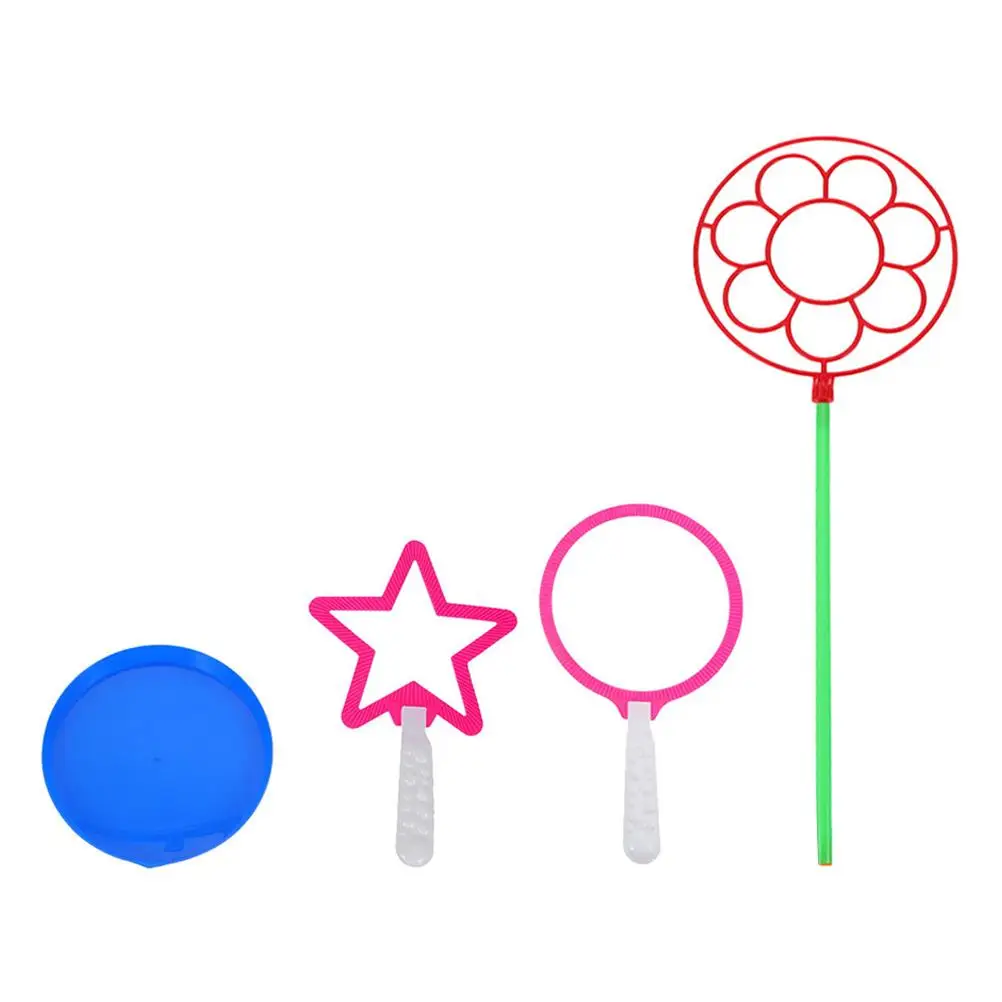 

4 Pcs Bubble Wand Set Bubbles Maker Colorful Kids Toys Outdoor Fun Sports Games Safe Material Family Playing Tool Spring