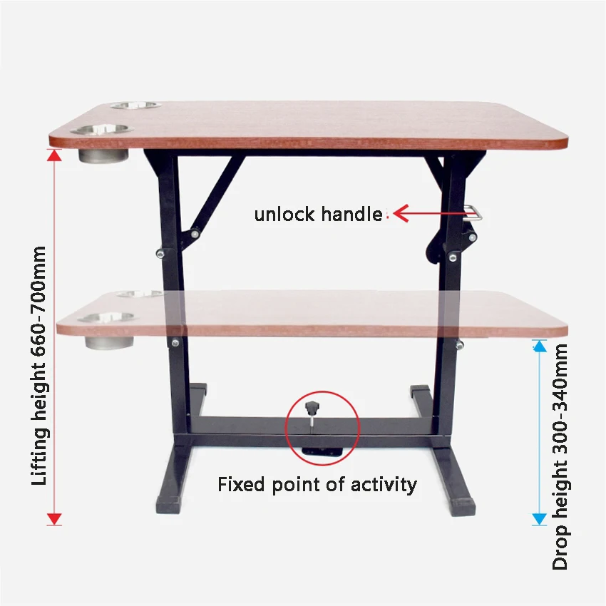 RV Folding Dining Table Stand Hot Rolled Steel Furniture Hardware Table Leg Lifting height 660- 700mm,Drop height 300- 340mm