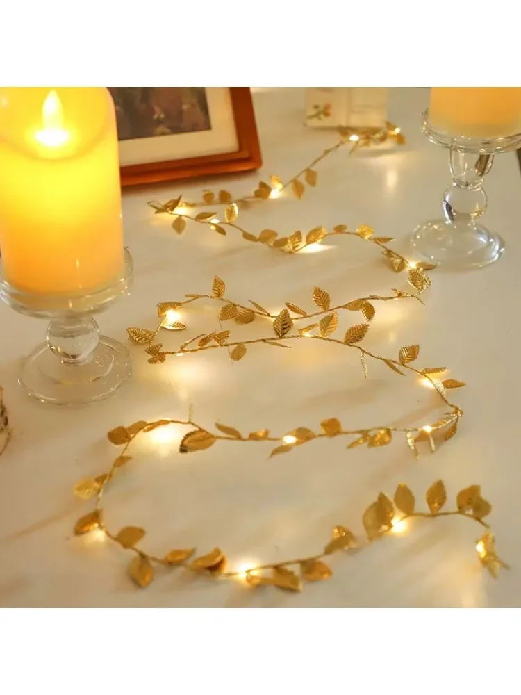 5M 10M LED lumières chaîne argent doré petites feuilles fée guirlande lampe lumineuse noël fête de mariage vacances éclairage couronne