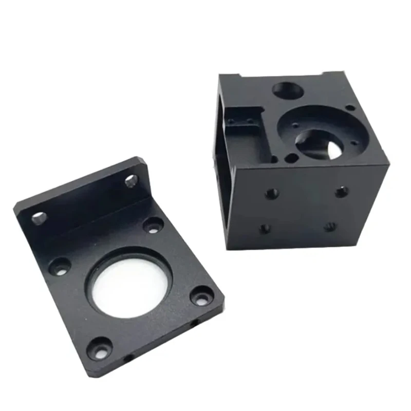 Custom CNC Fabrication Aluminum Motor Mount Brackets Precision Anodized Black Aluminum Enclosures