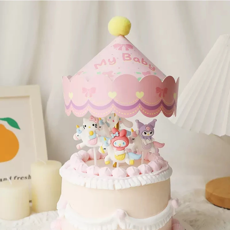 Cartoon Animal Unicorn Cake Decoration Merry-go-round Girl Boy Baby Birthday Cupcake Topper Happy Birthday Party Decor Kids Gift - Image 6