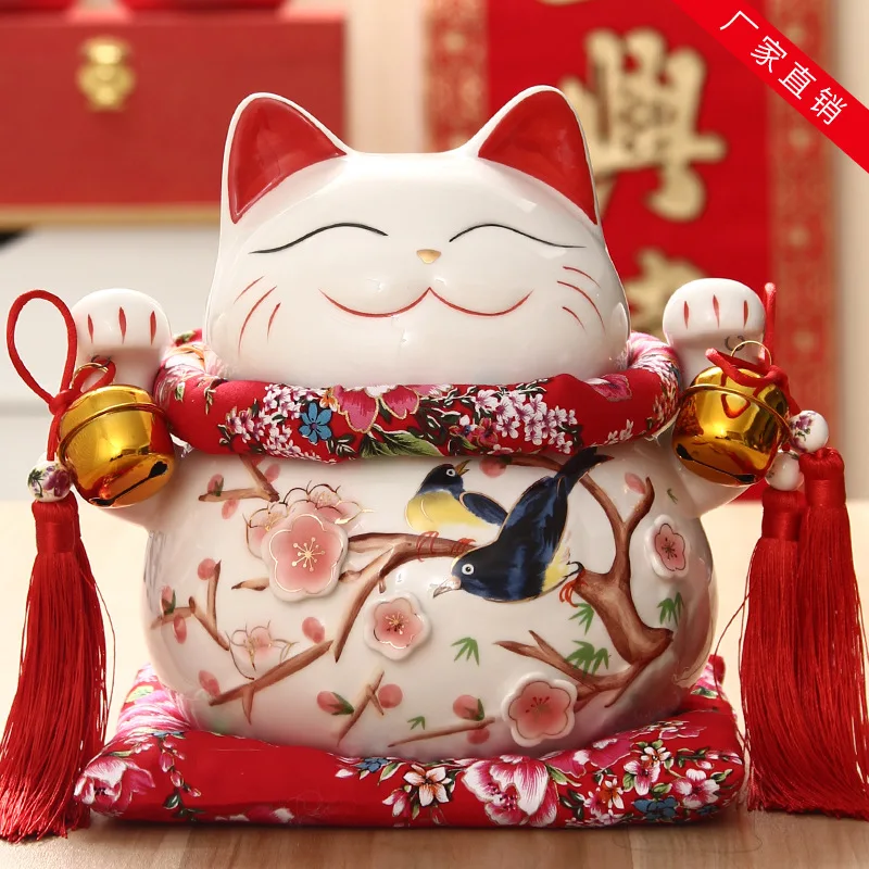 Fortune Cat Large Ornaments Coin Bank Store Opening Home Decoration Creative Gift Ceramic Crafts