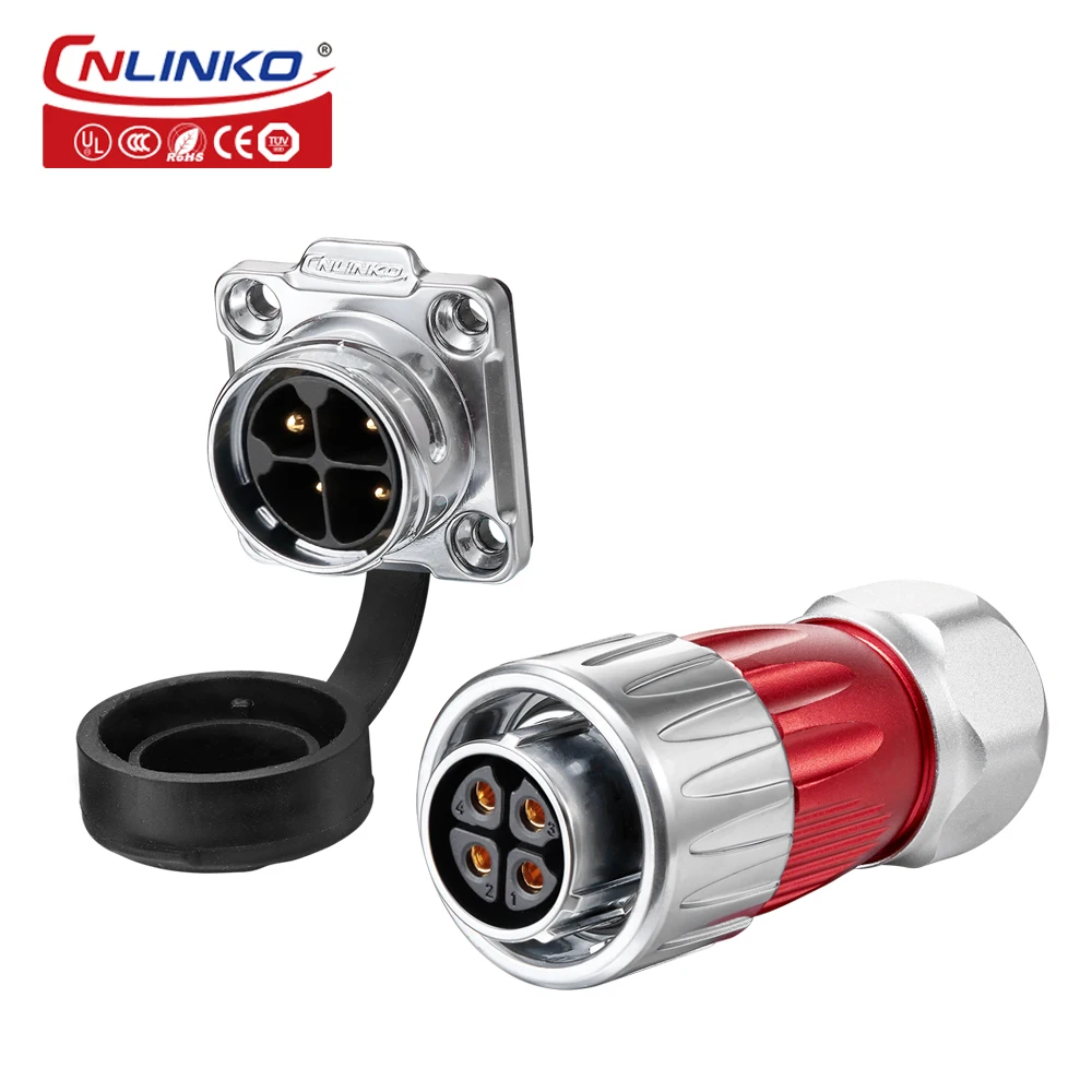CNLINKO DH20 Volledig metalen elektrische connector met omgekeerde montage, waterdichte anti-vibratie soldeerdraadconnector