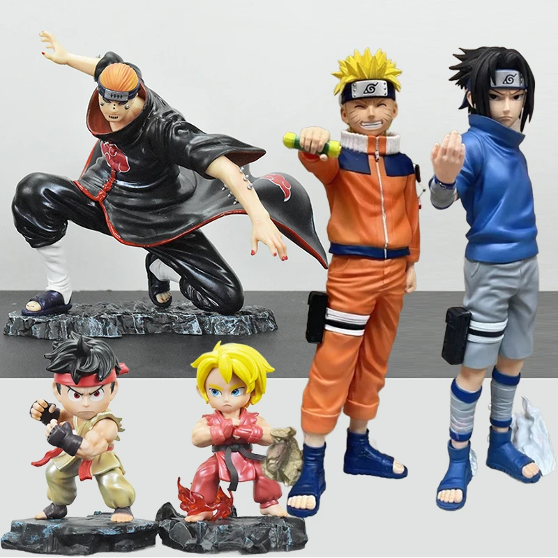 

Ken Masters Street Fighter Toys Ryu Figure Pain Statue GK NARUTO Shippuden Sasuke Uchiha and Uzumaki Figures Ash Ketchum Model