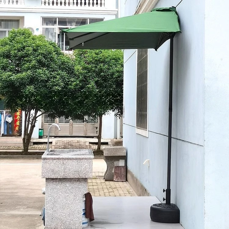 Outdoor half umbrella, balcony parasol against the wall, side rectangle, garden terrace