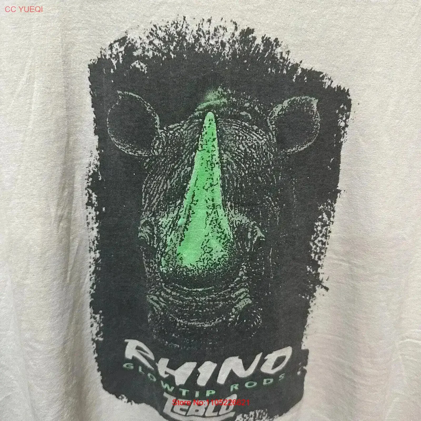 VTG ZEBCO RHINO GLOWTIP RODS T SHIRT PROMO FISHING XL vintage Washed Slightly homme fashion Casual graphic Versatile vintage