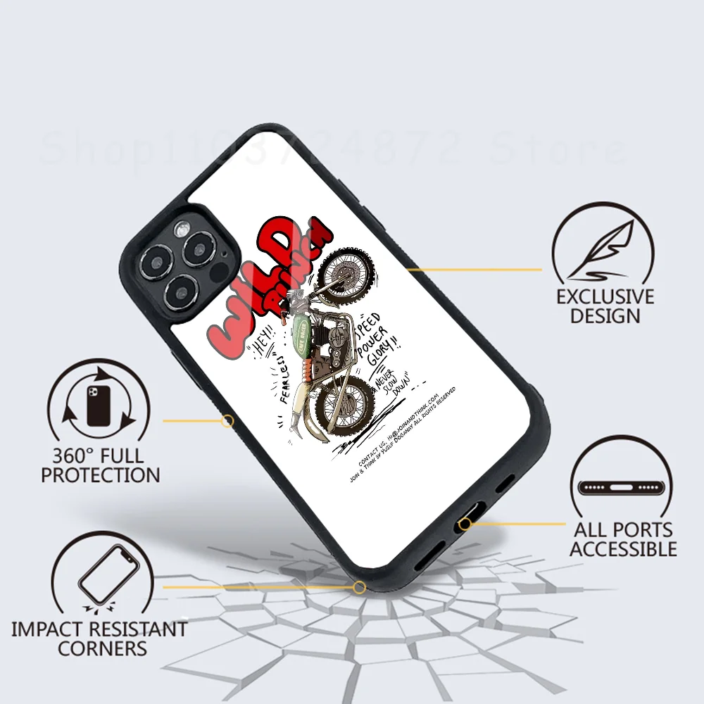 Cute M-Motorcycle Phone Case For IPhone 16 15 14 13 Pro Max 11 Mini Alex Mirror For Magsafe Wireless Charging Cover