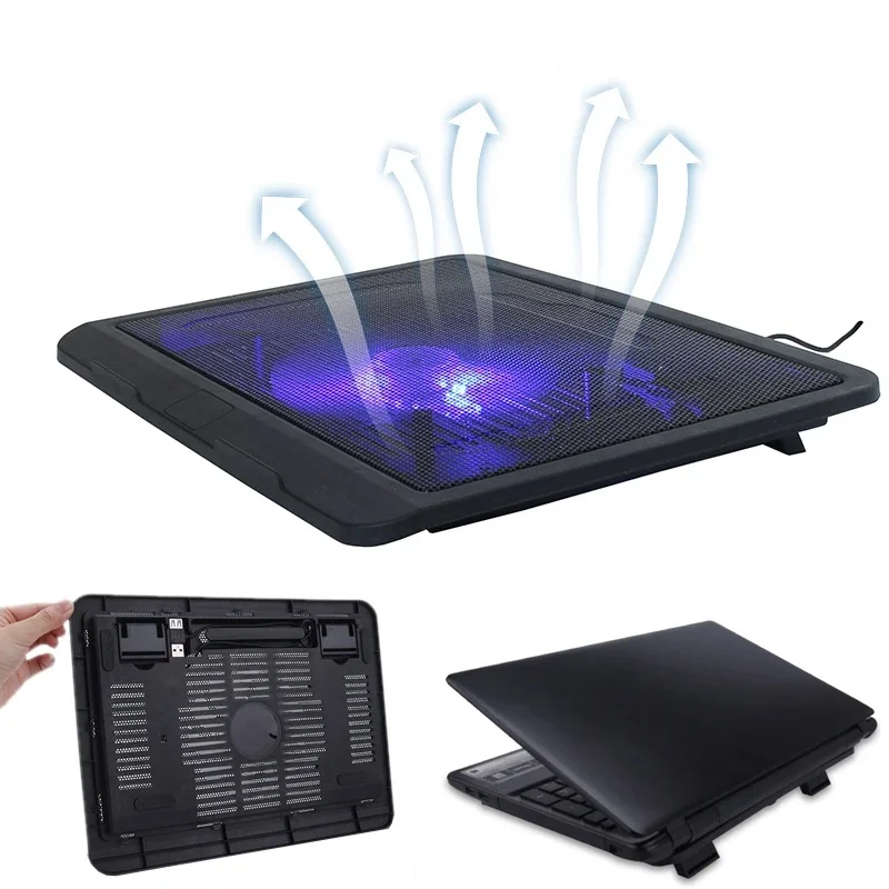 

Gaming Laptop Cooling Pad Laptop Fan Cooler Stand Foldable Notebook Support Cool Holder Heat Dissipation Rack with Backlit