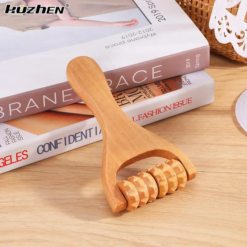 

Wooden Roller Body Reflexology Acupuncture Therapy Meridians Scrap Lymphatic Drainage Face Lift Tool Massager