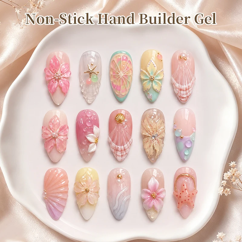BORN PRETTY gel esculpidor 5D de 15 ml, no adhesivo, gel constructor de mano, gel de tallado DIY para lazos, flores, formas geométricas, diseño de uñas 4
